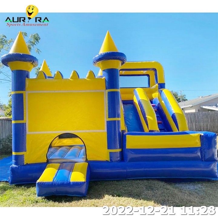 Casa de salto inflable Salto de salto Color azul Combo de diapositiva personalizado