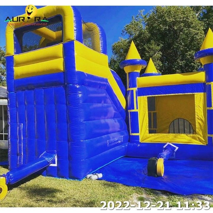 Casa de salto inflable Salto de salto Color azul Combo de diapositiva personalizado
